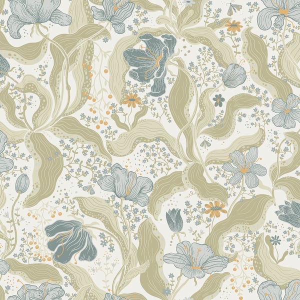 Galerie Wallpaper Product code: S65115 - Sommarang Wallpaper Collection - Blue Green Colours - Tulip Design
