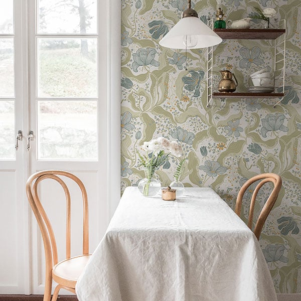 Galerie Wallpaper Product code: S65115R - Sommarang Wallpaper Collection - Blue Green Colours - Tulip Design