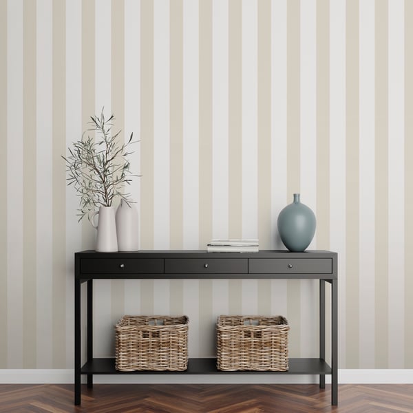 Galerie Wallpaper Product code: SS21232_2 - Style Sisters Classic Wallpaper Collection -  Medium Stripe Natural Design