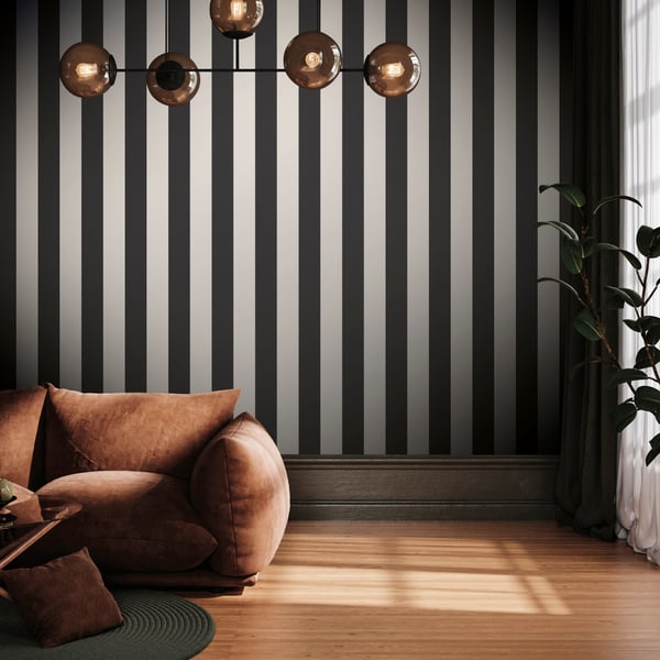 Galerie Wallpaper Product code: SS21233_2 - Style Sisters Classic Wallpaper Collection -  Medium Stripe Black Design