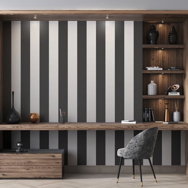 Galerie Wallpaper Product code: SS21235_2 - Style Sisters Classic Wallpaper Collection -  Wide Stripe Black Design