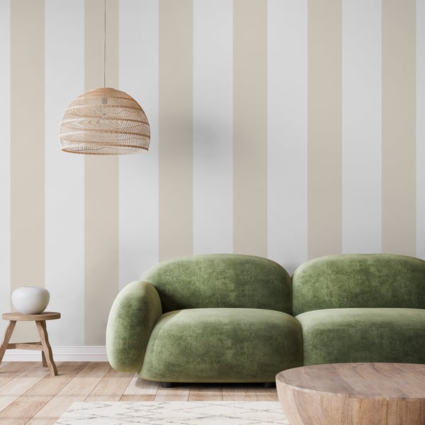 Galerie Wallpaper Product code: SS21236_2 - Style Sisters Classic Wallpaper Collection -  Half Stripe Natural Design