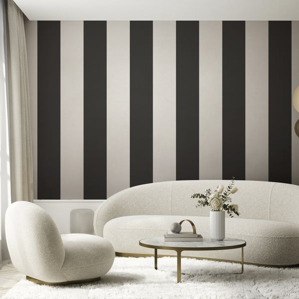 Galerie Wallpaper Product code: SS21237_2 - Style Sisters Classic Wallpaper Collection -  Half Stripe Black Design