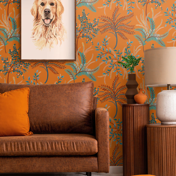 Galerie Wallpaper Product code: TJ40406_2 - Mulberry Tree Wallpaper Collection - Orange Colours - Bedgebury Design