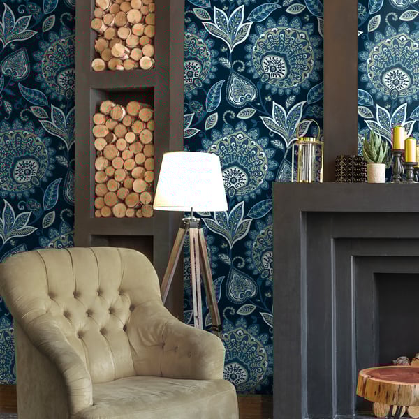 Galerie Wallpaper Product code: TJ41012_2 - Mulberry Tree Wallpaper Collection - Blue Colours - Sheffield Design