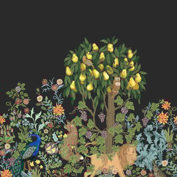 Galerie Wallpaper Product code: TJ41500M - Mulberry Tree Wallpaper Collection - Black Colours - Paignton Mural Design