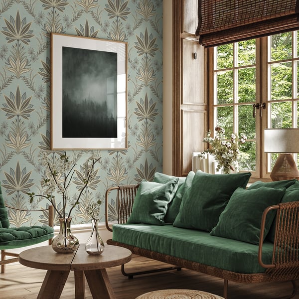 Galerie Wallpaper Product code: TJ41808_2 - Mulberry Tree Wallpaper Collection - Blue Colours - Sisal Eden Grasscloth Design