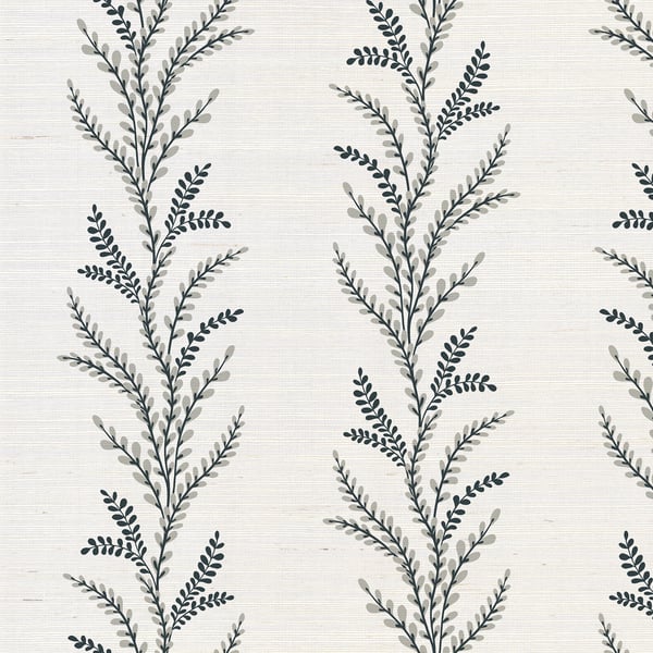 Galerie Wallpaper Product code: TJ42000 - Mulberry Tree Wallpaper Collection - Black Colours - Sisal Exbury Grasscloth Design