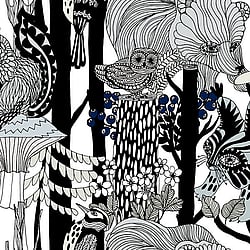 Galerie Wallcoverings Product Code 23341 - Marimekko 5 Wallpaper Collection - Black Grey Blue Beige Colours - Marimekko Pikkuveljekset Design