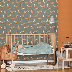 Galerie Wallcoverings Product Code 26841 - Great Kids Wallpaper Collection -  Friendly Foxes Design