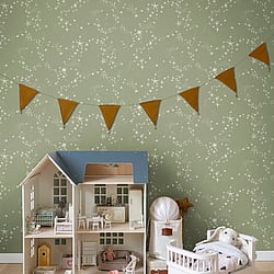 Galerie Wallcoverings Product Code 29022 - Resan Wallpaper Collection - Green Colours - Stjärnhimlen Design