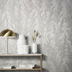 Galerie Wallcoverings Product Code 33213 - Natural Opulence Wallpaper Collection - Grey Colours - Feathery Tree Design