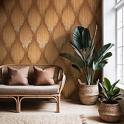 Galerie Wallcoverings Product Code 35805 - Fashion Icon Wallpaper Collection - Brown Gold Colours - Stripes Design
