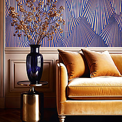 Galerie Wallcoverings Product Code 35851 - Fashion Icon Wallpaper Collection - Blue Copper Colours - Graphic Design