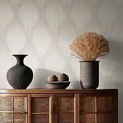Galerie Wallcoverings Product Code 35887 - Fashion Icon Wallpaper Collection - Beige Grey Colours - Rhinestone Stripes Design