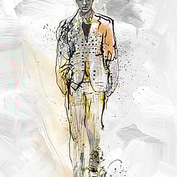 Galerie Wallcoverings Product Code 35899 - Fashion Icon Wallpaper Collection - Grey Yellow Colours - Fashion Icon Papis Loveday Mural Design