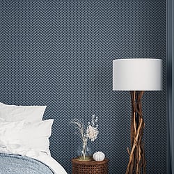 Galerie Wallcoverings Product Code 64667 - Slow Living Wallpaper Collection - Blue Navy Silver  Colours - Balance Night Blue Design