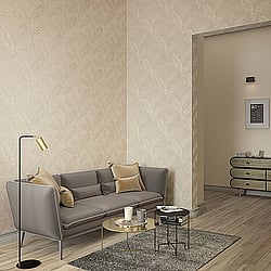 Galerie Wallcoverings Product Code 6769-30 - Imagine Wallpaper Collection - Beige Colours - Tropical Leaf Print Design