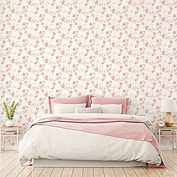 Galerie Wallcoverings Product Code AF37732 - Abby Rose 4 Wallpaper Collection - Pink Khaki Grey Colours - Fern Floral Design