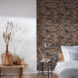 Galerie Wallcoverings Product Code BB51116 - The Bricks And More Wallpaper Collection - Brown Grey Colours - Brickshire Residents Motif Design