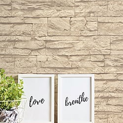 Galerie Wallcoverings Product Code BB51152 - The Bricks And More Wallpaper Collection - Beige Cream Colours - Graceful Granite Motif Design