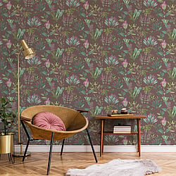 Galerie Wallcoverings Product Code BL22742 - Botanica Wallpaper Collection - Purple Colours - Mystic Floral Design