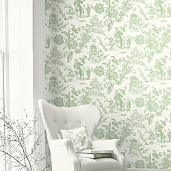 Galerie Wallcoverings Product Code FC61804 - French Country Wallpaper Collection - Kiwi Colours -  Chinois Design