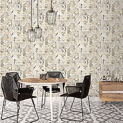 Galerie Wallcoverings Product Code G56114 - Nostalgie Wallpaper Collection - Beige Colours - Champagne Posters Design