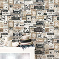 Galerie Wallcoverings Product Code G56169 - Nostalgie Wallpaper Collection - Beige Colours - Enamel Signs Design