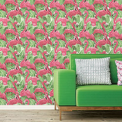 Galerie Wallcoverings Product Code G56406 - Global Fusion Wallpaper Collection -  Flamingos Design