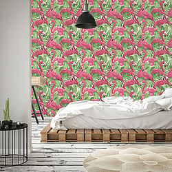 Galerie Wallcoverings Product Code G56406 - Global Fusion Wallpaper Collection -  Flamingos Design