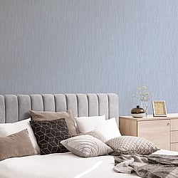 Galerie Wallcoverings Product Code G67680 - Special Fx Wallpaper Collection - Blue Silver Colours - Vertical Textile Design