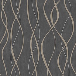 Galerie Wallcoverings Product Code G67737 - Special Fx Wallpaper Collection - Gold Silver Brown Colours - Glitter Ribbons Design