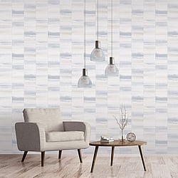 Galerie Wallcoverings Product Code G67739 - Special Fx Wallpaper Collection - Silver Grey Blue Colours - Glitter Block Design