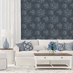 Galerie Wallcoverings Product Code G78258 - Atmosphere Wallpaper Collection - Blue Colours - Mystic Floral Design