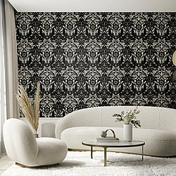 Galerie Wallcoverings Product Code LB25166 - Llewelyn-Bowen - Off The Wall Wallpaper Collection -  Damask Sauvage Design