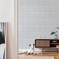 Galerie Wallcoverings Product Code WH30169 - Welcome Home Wallpaper Collection - Silver Grey Colours - Geometric Leaf Design