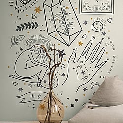 Galerie Wallcoverings Product Code WH45192M - Welcome Home Murals Wallpaper Collection - Beige, Cream, White Colours - Celestial Spirit Design