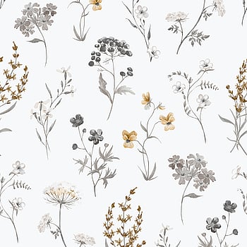Galerie Wallcoverings Product Code 1901-2 - Spring Blossom Wallpaper Collection - Grey Yellow Colours -  