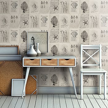 Galerie Wallcoverings Product Code 21021 - Skagen Wallpaper Collection - Beige Dark Grey Colours -  