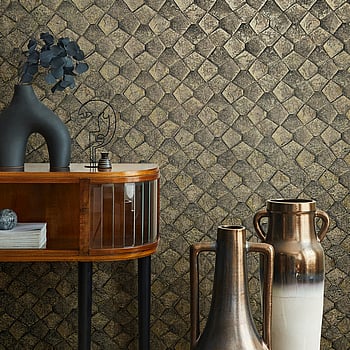 Galerie Wallcoverings Product Code 34909 - Eclectic Wallpaper Collection - Gold Colours -  