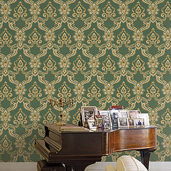 Galerie Wallcoverings Product Code 42505 - Opulence Wallpaper Collection - Green Colours -  