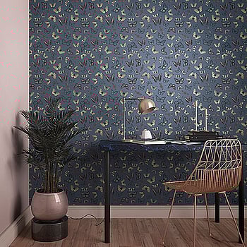 Galerie Wallcoverings Product Code 6771-30 - Imagine Wallpaper Collection - Blue Pink Yellow Colours -  