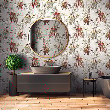Galerie Wallcoverings Product Code BW51028 - Blooming Wild Wallpaper Collection - Cream Red White Colours -  
