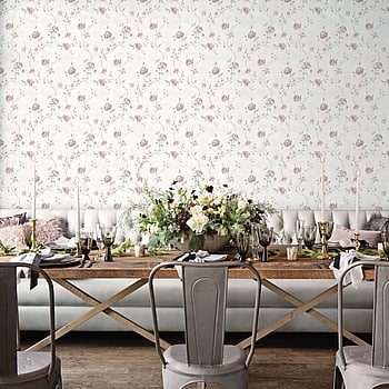 Galerie Wallcoverings Product Code G45327 - Vintage Roses Wallpaper Collection - Dark Pink Colours -  