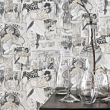 Galerie Wallcoverings Product Code G56115 - Nostalgie Wallpaper Collection - Silver Grey Colours -  