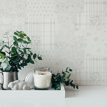 Galerie Wallcoverings Product Code MC61041 - Maison Charme Wallpaper Collection - Cream, Grey, White Colours -  